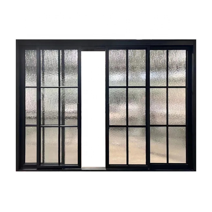 SY室内外办公室极简主义钢玻璃推拉门流行哑光黑色全景设计入口图形结构